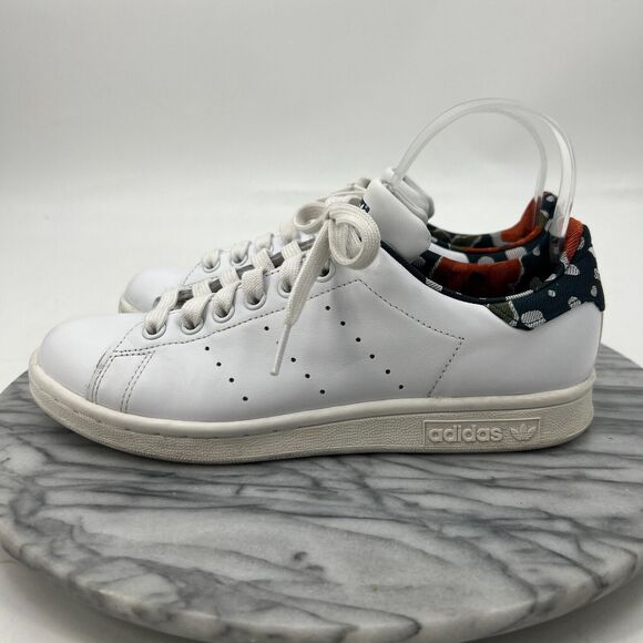 Adidas Womens 7 Stan Smith Tennis Shoe White Low Top Classic Lace Up Sneaker - Picture 4 of 11